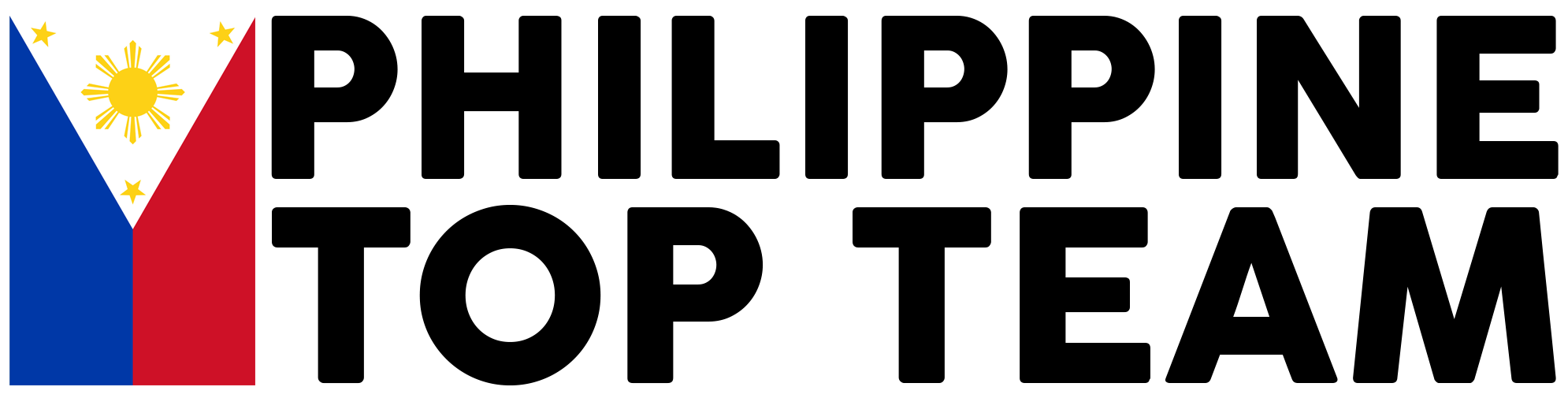 Official logo of Philippine Top Team martial arts academy, featuring the team name in bold typography with a transparent background.
